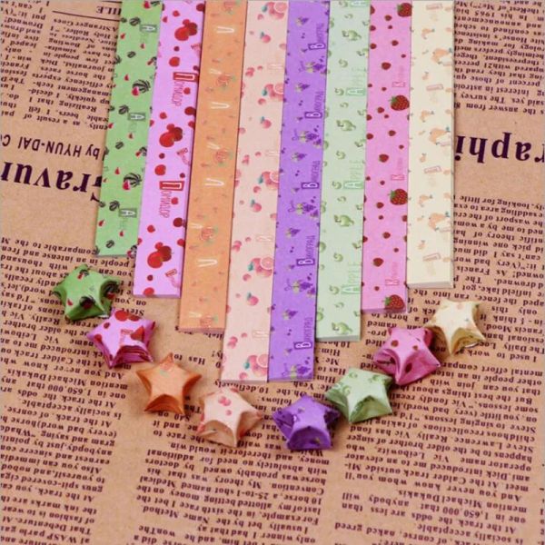 160pcs / lot Lucky Star Paper paillettes Pliant Cerfots Crafts Creave Papier à main