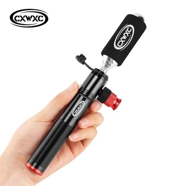 160psi Schrader Presta Bomba de bicicleta Bicicleta de carretera Co2 Combo Mini Bicicleta Inflador MTB Ciclismo CNC Mano Aire 220225