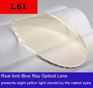 Lentille de Prescription optique asphérique à indice 161, anti-radiation, réflexion des rayons bleus, 2 pièces, lunettes de myopie CR39, lentille 3671406