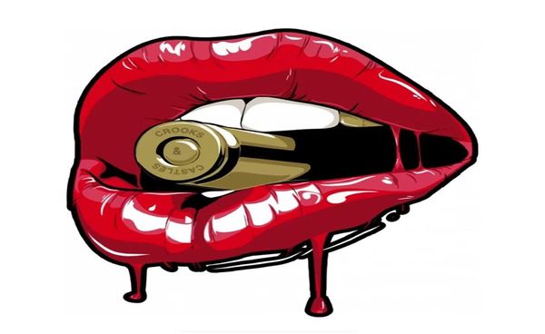 1614cm Bullet Red Lips PVC Decoration Car Sticker CA40098335152