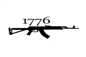 16177cm Interessant 1776 Gun Cars Sticker Vinyl Grafische hoogwaardige Decoratie Vinyl Sticker Cars Blacksilver CA12427937371