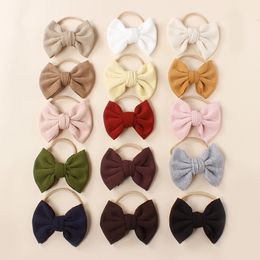 16212 Nouveau bébé bébé Big Bowknot Bandband Kids Soft Nylon Elastic Hair Band Children Headwear Kid Girls Hair Accessoires