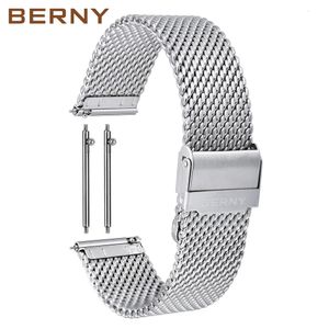 1624 mm Snelle release horloge -riem Milanese roestvrijstalen band Mesh Waterdichte polshorloge armband Watch Accessories Watchbands 240409