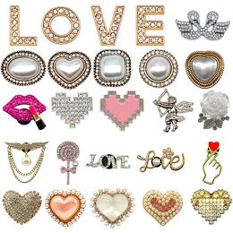 1625pcs Metal Shoe Charms Set Luxury Jewels Valentines Day Bling Fairy Tales Style Accessoires Fit Couple Love Gift 240517