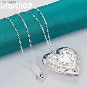 1630 inch ketting 925 sterling zilveren hart fotolijst hanger ketting voor vrouwen bruiloft verjaardag originele charme sieraden L230704