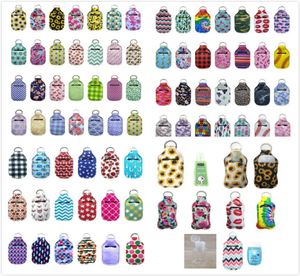 163 styles personnaliser porte-bouteille de désinfectant pour les mains en néoprène sacs porte-clés 30 ml bouteilles de désinfectant pour les mains porte-chapstick avec baseb3234585