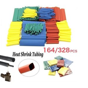 164 stks / 328 stks 2: 1 Polyolefin Heat Shrimp Tubing Cable Tube Mouw Kit Wrap Wire Set 4 Colors 8 Maten