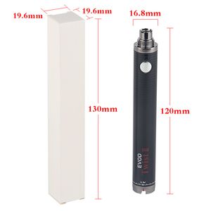 1650 mAh EVOD TWIST Batería Vision II Spinner 2 Varios colores Vaporizador de voltaje variable 510 Conexión Vape Pen E Cigs Cigarrillo ego cargador usb