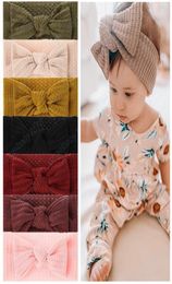 16565 CM infantile confortable respirant tricot Nylon bandeau couleur unie arcs élastique bandeau nouveau-né chapeaux enfants cadeau 1119633
