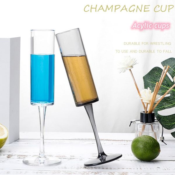 Copas de vino de champán acrílico de 165 ml Copas de PC de 2 colores Copas de plástico resistentes a caídas y altas temperaturas DHL