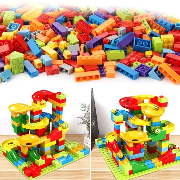 165pcs Bloques de construcción Set DIY Crazy Mármol Race Run Maze Track Construction Juguetes