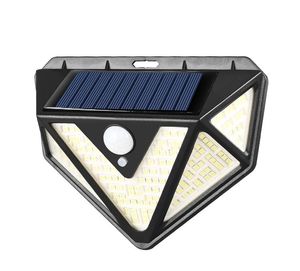 Applique murale solaire à 166 LED avec capteur de mouvement PIR, éclairage d'extérieur, étanche, lampe de sécurité pour jardin