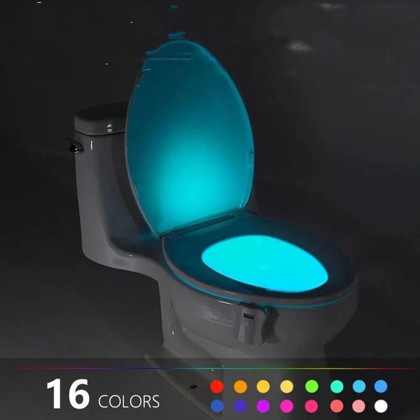 168 Couleur rétroéclairage pour toilette WC WC Toilet Seat Lights with Motion Capteur Salle Salle de bain Toilet de nuit Lumière LED LED Toilet Light 240422