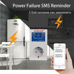 Freeshipping16A GSM Controlador de temperatura Zócalo Apagado Alarma Hogar Interruptor de relé inteligente Salida de SMS inteligente Abridor de puerta de control remoto