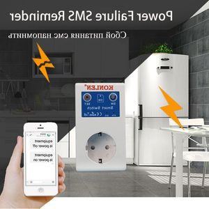 Freeshipping16A GSM Controlador de temperatura Enchufe Apagado Alarma Hogar Interruptor de relé inteligente Salida de SMS inteligente Puerta de control remoto Op Ojib