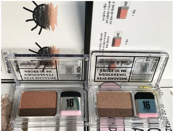 16brand cosmetics double couleur paresseux rapide kit ombre à paupières faciles palettes à paupières palette de fard à paupières Magazine Magasine avec pinceau par 16 baisse de marque