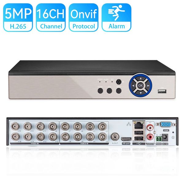 16CH CCTV DVR AHD 5MPN 5in1 AHD TVI CVI CVBS caméra IP enregistreur vidéo numérique hybride sécurité à domicile DVR système de vidéosurveillance XMeye H265 240219