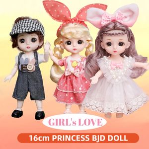 16 cm 1/12 poupée BJD avec des vêtements et des chaussures articulations mobiles mode Lolita figurine modèle mignon fille cadeau d'anniversaire jouets 231228