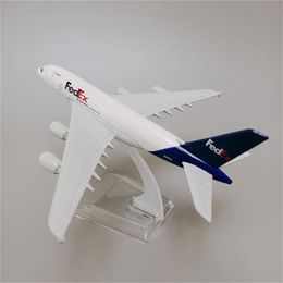 16 cm lucht FedEx Express A380 Airbus A380 Airways Airlines Metal Ally Airplane Model Plane 1/400 Schaal Diecast vliegtuigvliegtuig 240328