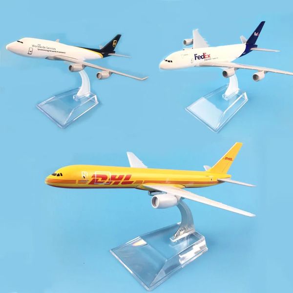 Modelo de avión de 16 cm DHL Boeing B757 UPS Boeing B747 FEDEX EXPRESS Airbus A380 Modelo de avión 1 escala 400 Aviones de metal fundido a presión 240115