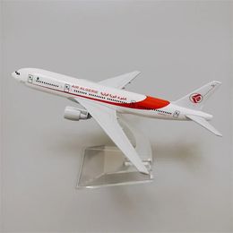 16 cm alliage métal Air ALGERIE B777 Airlines modèle d'avion Boeing 777 Airways modèle d'avion moulé sous pression avion w support enfants cadeaux 240119