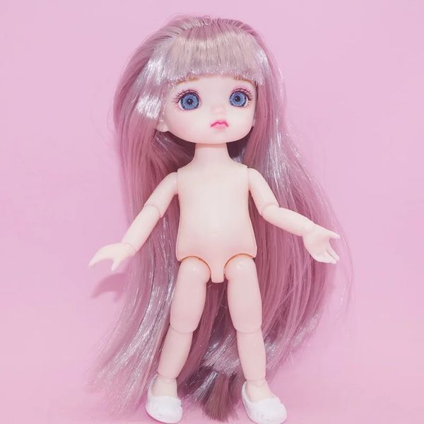 16cm bjd 13 muñecas móviles articuladas lindas big big bull boy boy niña muñeca con zapatos para niñas juguetes desnudos regalo de moda 240403