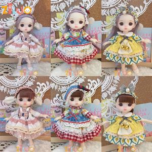 16cm BJD Doll Toy Girl mignon Multi Joint Doll Dress Up 1/8 Fashion Doll's Toy's Toy MuneCas Gift Birdday Toy 231225