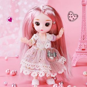 16 cm BJD poupée avec vêtements et chaussures 1/12 douce princesse Lolita échelle figurine bricolage mobile 13 articulations cadeau fille jouet 231228