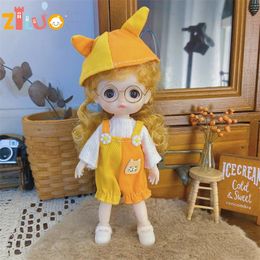 16cm BJD Girl Doll Toy 3D Simulation princesse Habill Up Children's Toy Doll Doll Multi Joint Doll Dift Gift 231225