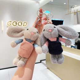 16cm mignon lapin kawaii peluche poupée pendentif jeu toys créatives mini sac à dos clés décoratifs cadeaux de Noël pour amis 100
