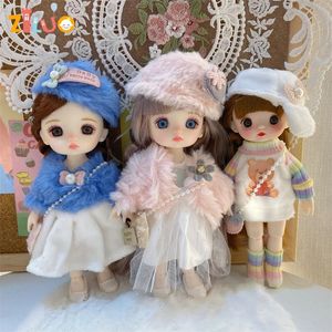 16 cm Doll 1/8 BJD Doll Princess Dress Up Boneca Children's MuneCas Toy Doll Girl Multi Joint Children's Birthday Gift 231225