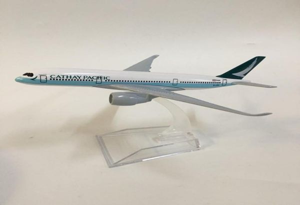 16 cm Modelo de avión Modelo de avión Cathay Pacific A350 Aviones Modelo de avión Juguete 1400 Diecast Metal Airbus A350 Aviones juguetes LJ2009998604