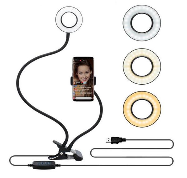 16 cm Po Studio Selfie LED Ring Light avec support de téléphone portable pour Youtube Live maquillage caméra lampe pour iPhone Samsung Xiaom2288127