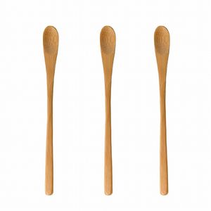 16 cm houten thee scheppen koffie melk bamboe lepel met lange handgreep honing mengstick lepels q943 0507