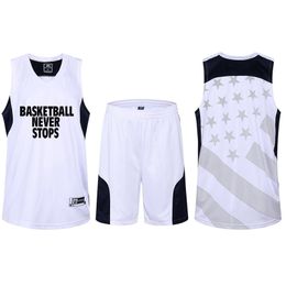 16Colors Set aangepaste treinlogo Naam Basketball Jersey Shorts Number Man Set Jersey Boy Shirt Short Suit Set Dunne Dry Fit