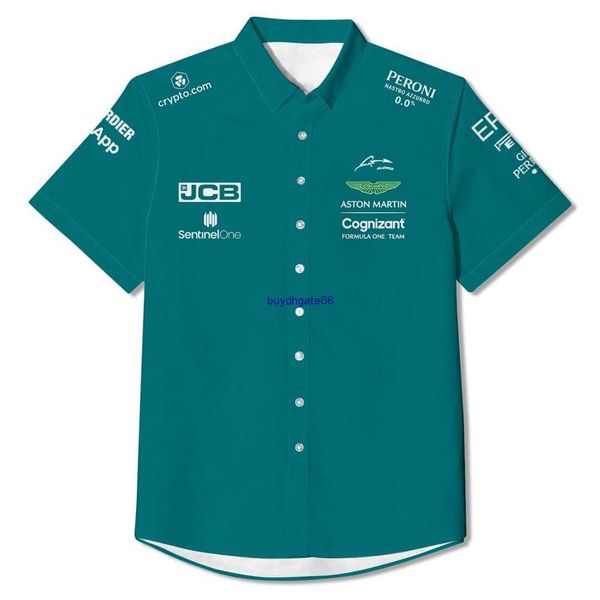 16cv 2023 Moda F1 Hombres Polo Fórmula Uno Equipo Aston Martin Uniforme Alonso Traje de carreras Moto Ciclismo Traje Camisetas de mujer Ropa Vw1f