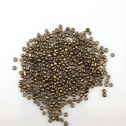 16g 1000pcs 2 mm 12/0 Couleur de métal de bronze Opaque Perles d'espaceur en vrac rond