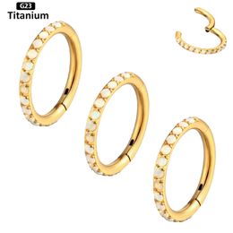 16G Implantaat Grade ATSM 36 Piercing Opaal Septum Piercing Ring Clicker Oorbellen Neuspiercings Piercing Lichaam Sieraden Voor G23 240117