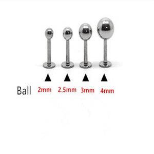16G Lip ring Labret piercing Ball Plain 316L chirurgisch staal mode Body piercing Sieraden 100 stuks lot 2mm 2 5mm 3mm 4mm Oor Tragus 2886