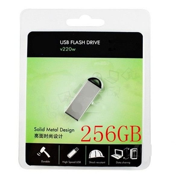 16 GB / 32 GB / 64GB / 128 GB / 256 GB V220W Metal creativo USB Flash Drive / Capacidad real Pendrive / de buena calidad USB 2.0 Memory Stick