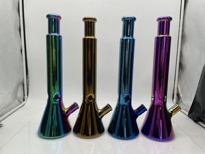 16 pouces verre Bong tabac narguilé bécher Chrome 4 couleurs tuyau d'eau 14mm joint femelle avec bol avec tige descendante