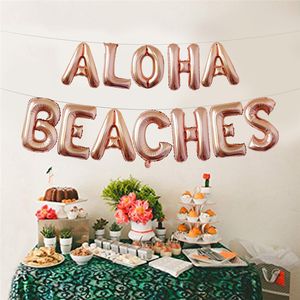16 inch goud zilver Rosegold Aloha Stranden Folie Ballon Hawaiiaanse bruiloft decoratie Hawaii Summer Beach Party Supplies