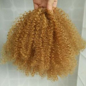 16inch Clip en queue de cheval dans les extensions de cheveux à crampons Afro Curly Human Human Hair Ponde Poix de cheveux Strawberry Blonde 27