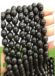 16 pouces rares shungite naturel ensemble perles naturelles rondes 6 mm 8 mm 10 mm 12 mm pour le bracelet de shungite.