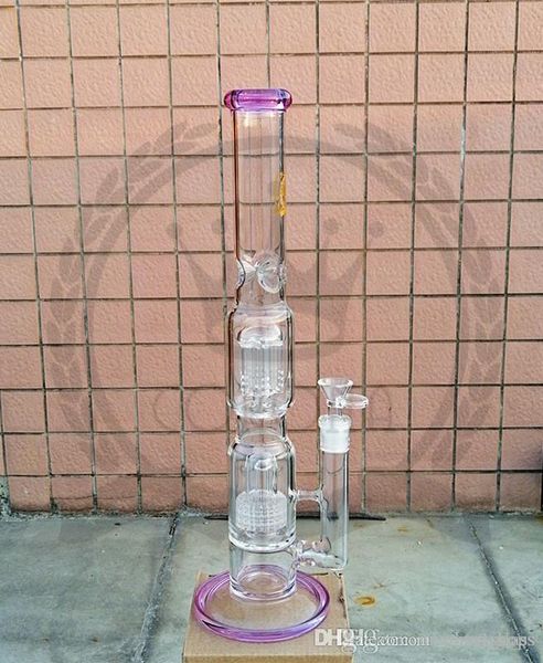 La cachimba recta del tubo 16inch bong el tubo de agua doble grande de cristal del aparejo del color del perc del árbol de la seta