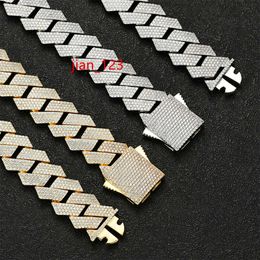16inches 18inches 20inhces 925 Sterling Zilver Ronde Cut Moissanite Cubaanse armband Cubaanse ketting Hiphop