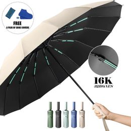 16K dubbele botten grote paraplu heren dames winddicht compacte paraplu's automatisch opvouwbaar zakelijk luxe zon regenparaplu reizen 240123