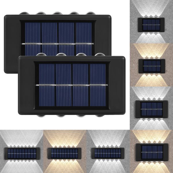 Lámparas de pared solares de 16LED para exteriores, impermeables, iluminación luminosa hacia arriba y hacia abajo, decoración de jardín, luz Solar, valla de escaleras, lámpara de luz solar