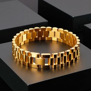 16mm 8.66 '' acier inoxydable Treny Link chaîne bracelet bracelet pour hommes femmes style punk bijoux argent or deux tons