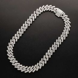 16mm Cz Zircon Cubic Zirconia chapado en oro Plata de Ley 925 Cadena Cubana Hip Hop collar joyería Miami Cadena de eslabones cubanos